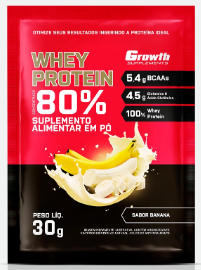 DOSE WHEY PROTEIN CONCENTRADO 80% GROWTH - BANANA - 30 G