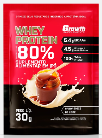 DOSE WHEY PROTEIN CONCENTRADO 80% GROWTH - DOCE DE LEITE - 30 G