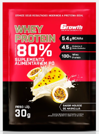 DOSE WHEY PROTEIN CONCENTRADO 80% GROWTH - MOUSE DE MARACUJÁ - 30 G