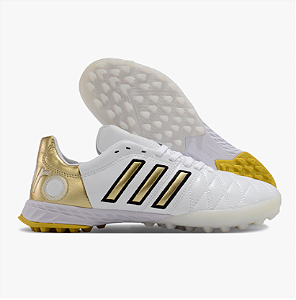 CHUTEIRA ADIDAS 11PRO TF SOCIETY - BRANCA/DOURADO