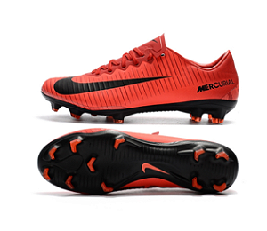 CHUTEIRA CAMPO NIKE MERCURIAL VAPOR ELITE FG - VERMELHO/PRETO