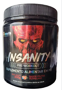 PRÉ TREINO INSANITY GROWTH - FRUTAS VERMELHAS - 300 G