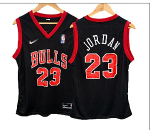 CAMISETA REGATA BASQUETE NBA - BULLS PRETO/VERMELHO