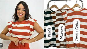 Blusa Tshirts Muscle Feminina Manga Curta Regata Listrada Grossa