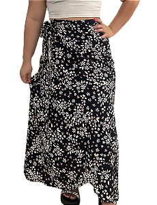 Saia Transpassada Estampa Florzinha