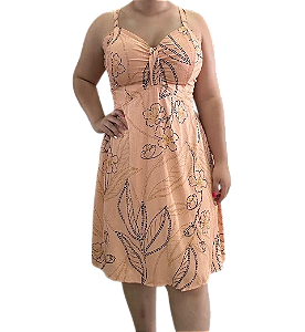 Vestido Curto Plus Size Lastex Alça Regulável