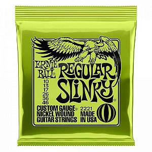 Encordoamento Para Guitarra 0.10 Niquel Regular Slinky 2221 Ernie Ball