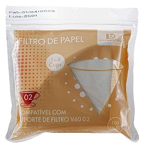 Filtro de Café Cônico "V" 02 (100 Unidades) – A Base para o Seu Café Perfeito e Compartilhado