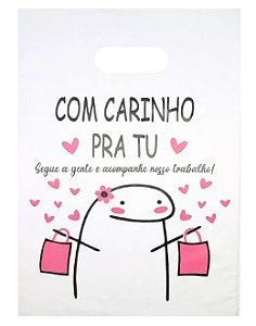 Sacola Boca de Palhaço Plástica - 50 unidades - 30x40cm Com Carinho Pra Tu