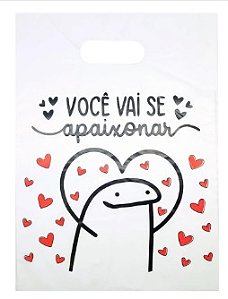 Sacola Boca de Palhaço Plástica - 50 unidades - 30x40cm Com Carinho Pra Tu