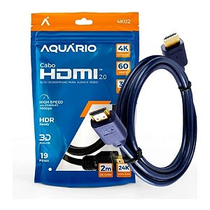 CABO HDMI X HDMI AQUARIO 2M 2.0 4K 3D 4K02