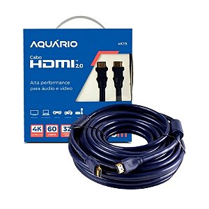 CABO HDMI X HDMI AQUARIO 15M 2.0 4K 3D 4K15