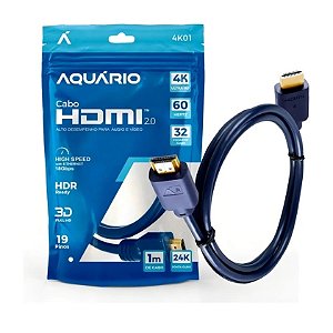 CABO HDMI X HDMI AQUARIO 1M 2.0 4K 3D 4K01