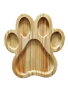 Petisqueira madeira pinus - Patinha de gato