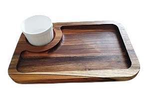 Tábua servir porções c/ 1 ramequim 150ml 30x20x2 cm