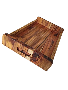 Bandeja cantinho café em teca 50x30x8 cm - BCA01