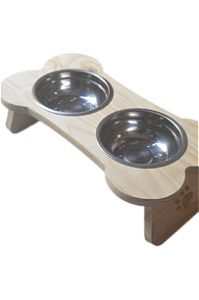 Comedouro duplo M (46 x 25 x 13 cm) - Osso