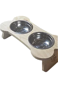 Comedouro duplo P (38 x 22 x 11 cm) - Osso