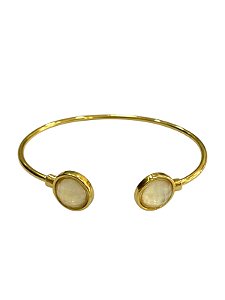 Bracelete Semijoia Pedra Abalone Ajustável