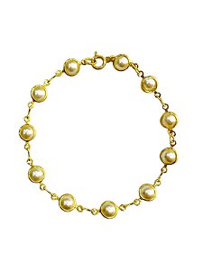 Pulseira SemiJoia com 11 Pérolas
