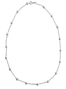 Gargantilha Prata 925 - Elos com bolinha - 45 cm