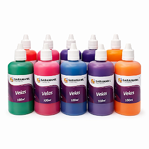 Kit 10 Corante Líq Fluorescente para Velas 100ml Saramanil