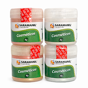 Kit 4 Mica Colorida Velas e Cosméticos 4g Saramanil