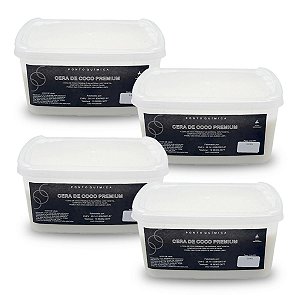 Kit 4kg Cera de Coco Premium 100% Vegetal  p/ Velas Ponto Química