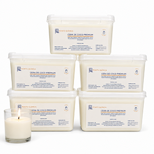 Kit 5kg Cera de Coco Premium 100% Vegetal p/ Velas Ponto Química