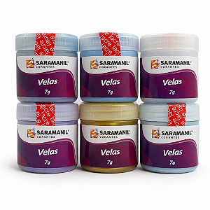 Kit 6 Corante em Pó para Velas Tons Azul 7g Saramanil