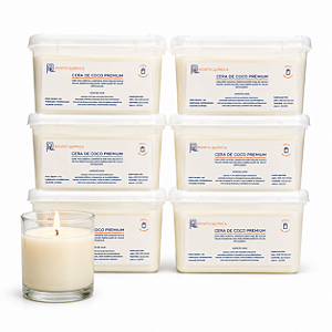 Kit 6kg Cera de Coco Premium 100% Vegetal p/ Velas Ponto Química
