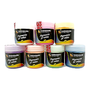 Kit 7 Pigmento em Pó para Velas 7g Saramanil não migra