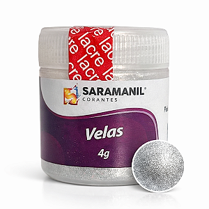 Mica Cintilante Prata para Velas 4g Saramanil