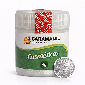Mica Colorida para Velas e Cosméticos 4g Prata Saramanil
