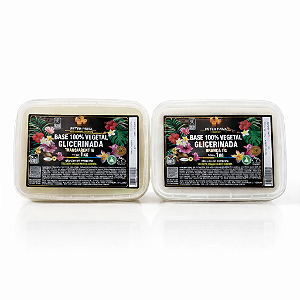 Kit 2kg Base 100% Vegetal Branca e Transparente -Peter Paiva