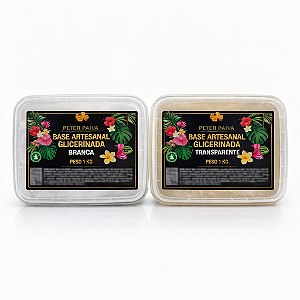 Kit 2kg Base Glicerinada Transparente e Branca -Peter Paiva