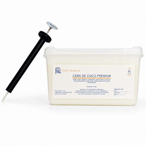 Kit 1kg Cera de Coco Premium + Aplicador de Pavio p/ Velas