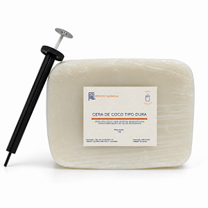 Kit 1kg Cera de Coco Tipo Dura + Aplicador de Pavio  p/ Velas