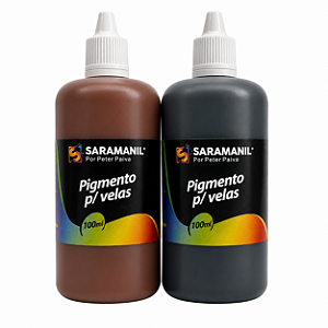 Kit 2 Pigmento Líquido para Velas 100ml Marrom e Preto Saramanil
