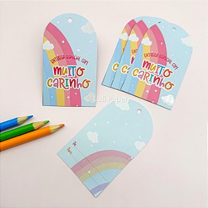 10un Tag Arco-íris "Muito Carinho" - Coleção Dia das Crianças