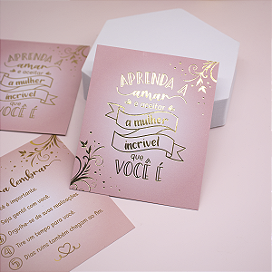 10un Postal Autocuidado Hot Stamping "Lembrete"
