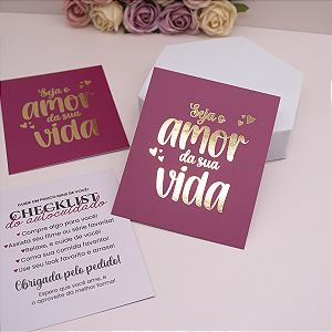 10un Postal Autocuidado Hot Stamping "Seja o Amor"