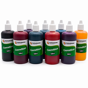 Kit 9 Corante Líquido Cosméticos 100ml Saramanil
