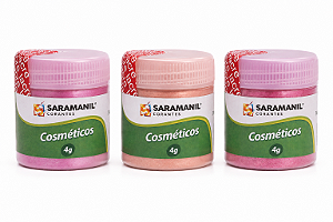 Kit 3 Mica Tons de Rosas Velas e Cosméticos 4g Saramanil