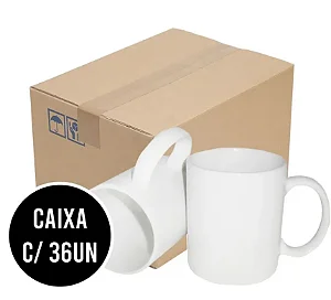 Caneca Cerâmica Branca Tradicional  Cx C/36 unidades