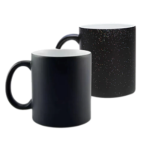 Caneca Cerâmica Mágica Glitter ou Fosca 325ml