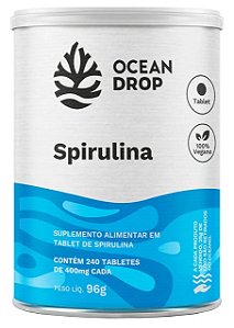 Spirulina Ocean Drop Vegana 240 Tabletes