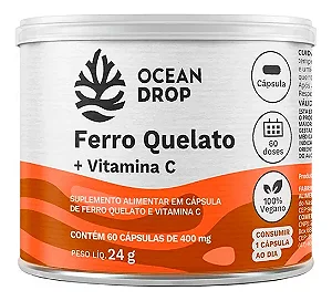 Ferro Quelato + Vitamina C Vegano (60 Caps) - Ocean Drop
