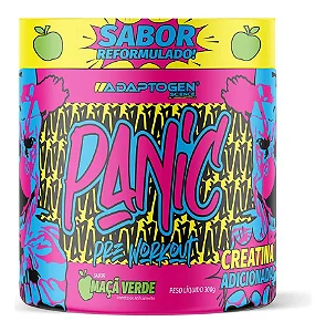 Panic Pré Treino com creatina Pote 300g Sabor Maçã Verde