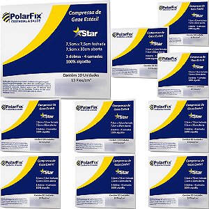 10 Pacotes Com 10unid Compressa Gaze Estéril 7,5x7,5 Algodão
